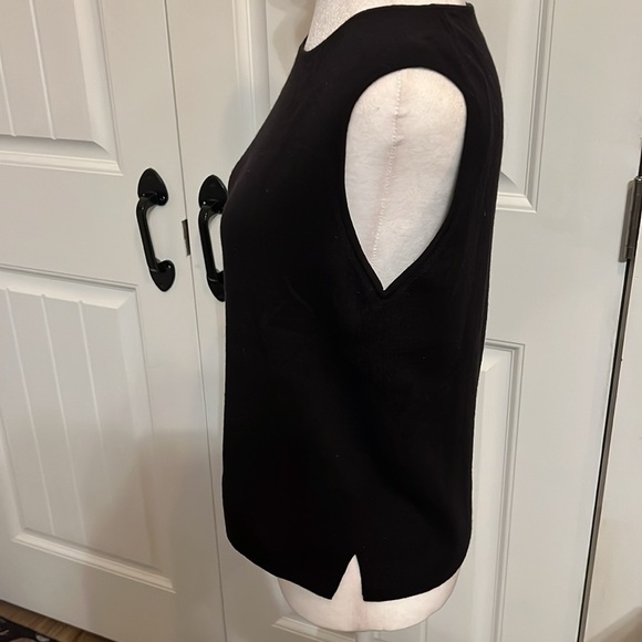 EILEEN FISHER Women’s Black Sleeveless Italian Wool size Medium Tunic Sweater - Picture 3 of 7